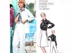 2704 Vogue Chuck Howard Unlined Yoke Jacket, Lo Riser A Line Skirt, Pants Snappy Pattern 16 Cut